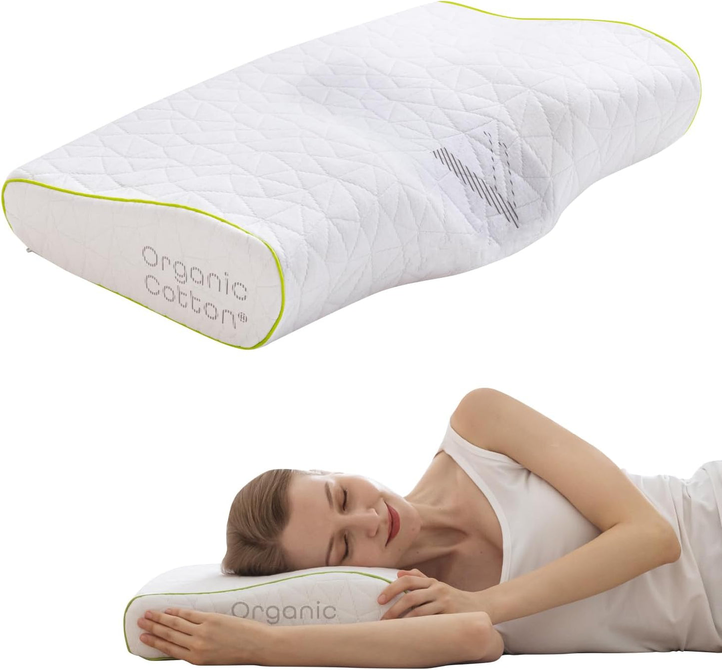 Vaverto Orthopedic Cervical Pillow for Side Sleeping Relief
