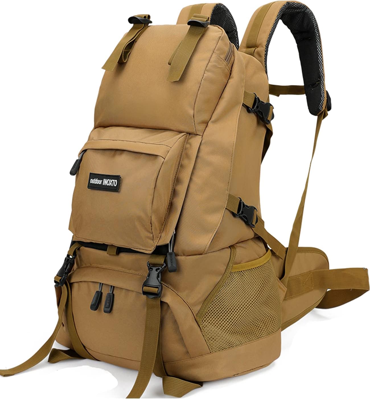 INOXTO 40L Waterproof Hiking Backpack - Khaki