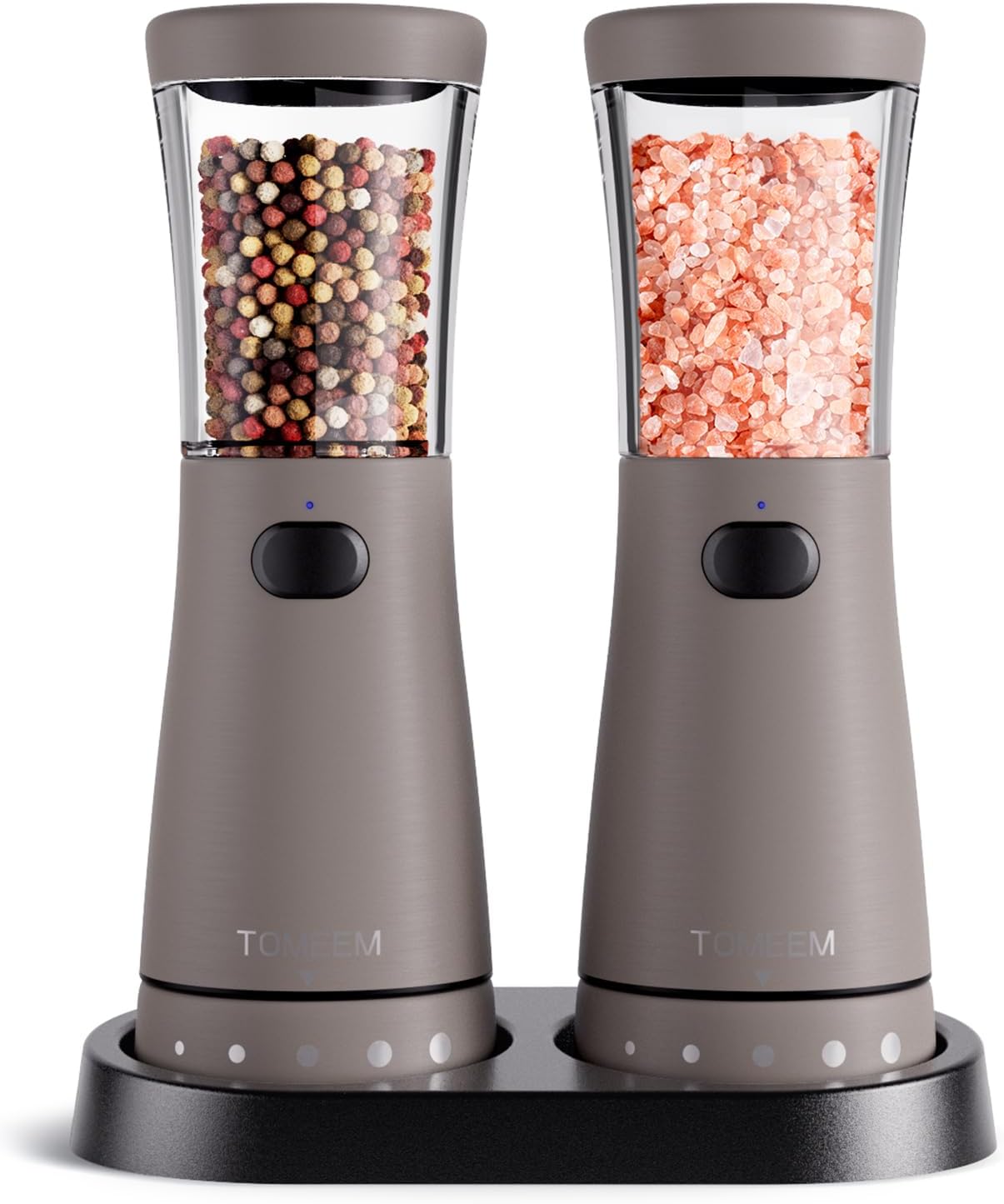 Electric Salt and Pepper Grinder Set with Adjustable Coarseness