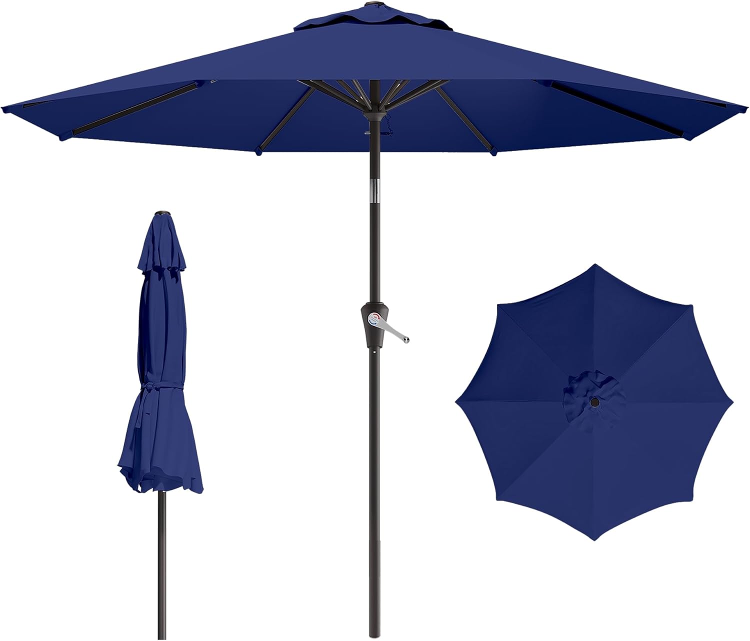 9 FT Patio Umbrella with Push Button Tilt for Outdoor Spaces