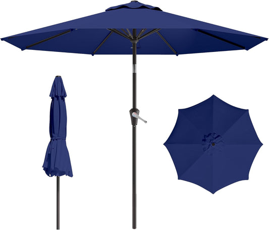 9 FT Patio Umbrella with Push Button Tilt for Outdoor Spaces