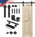 Unfinished 28 in. x 84 in. British Brace Knotty Barn Door - DIY Finish