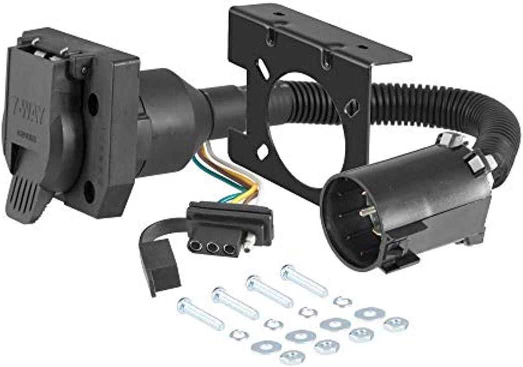 CURT 55774 Dual-Output Vehicle-Side 7-Pin and 4-Pin Connectors