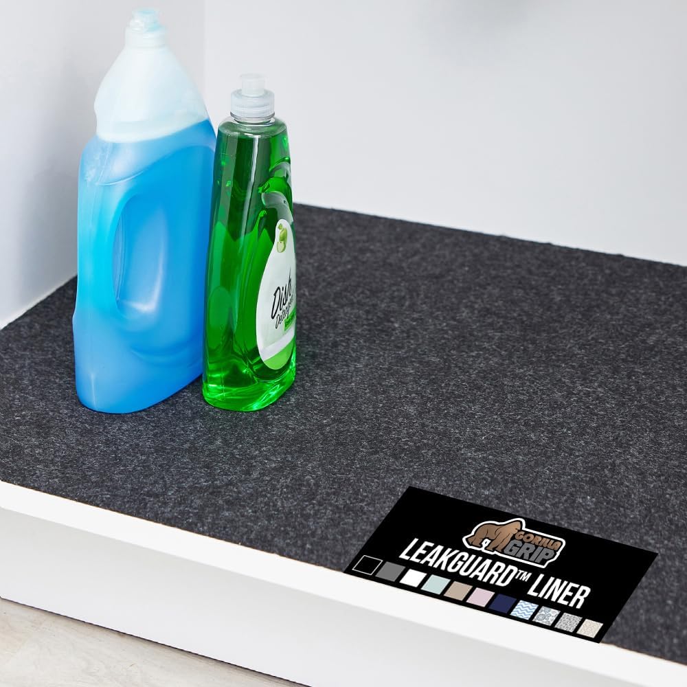 GORILLA GRIP LeakGuard Under Sink Mat for Kitchen Cabinets
