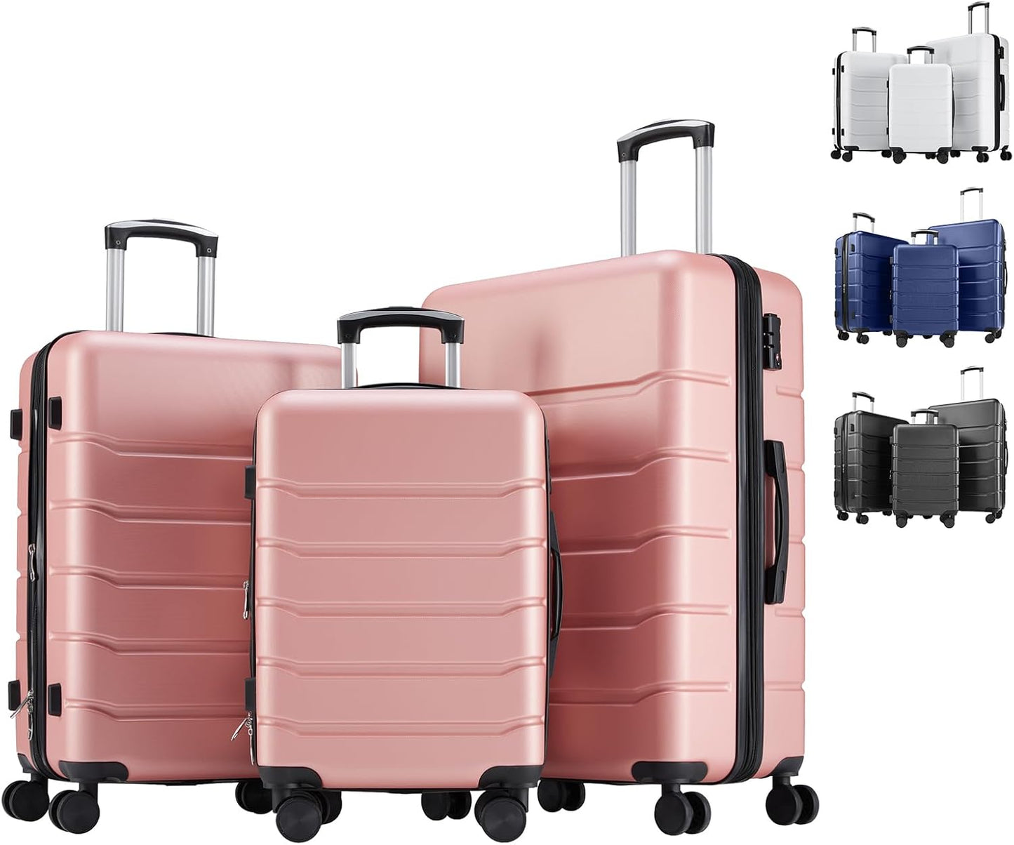 Sweetcrispy Lightweight Expandable Travel Hard Shell Suitcases