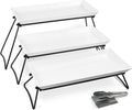 Extra Large 3 Tier Serving Tray Set - Wide Buffet Display for Parties