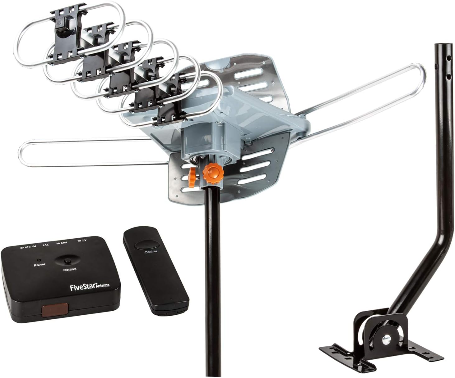Five Star Outdoor HD TV Antenna with 150 Mile Range and Remote