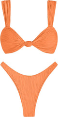 Cheeky High Cut Ribbed Bikini Set - Flattering, Adjustable Fit