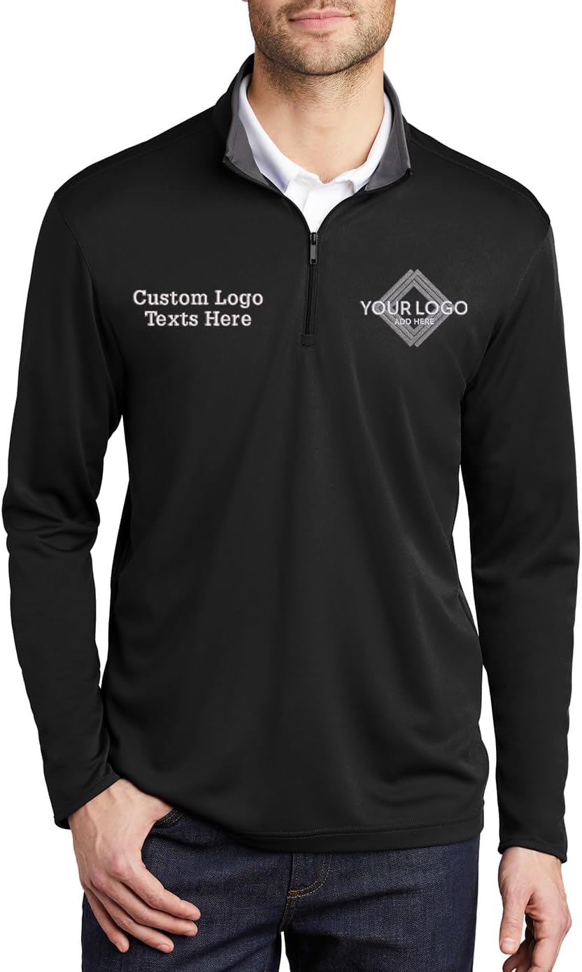 Custom Embroidered Logo Quarter Zip Pullover