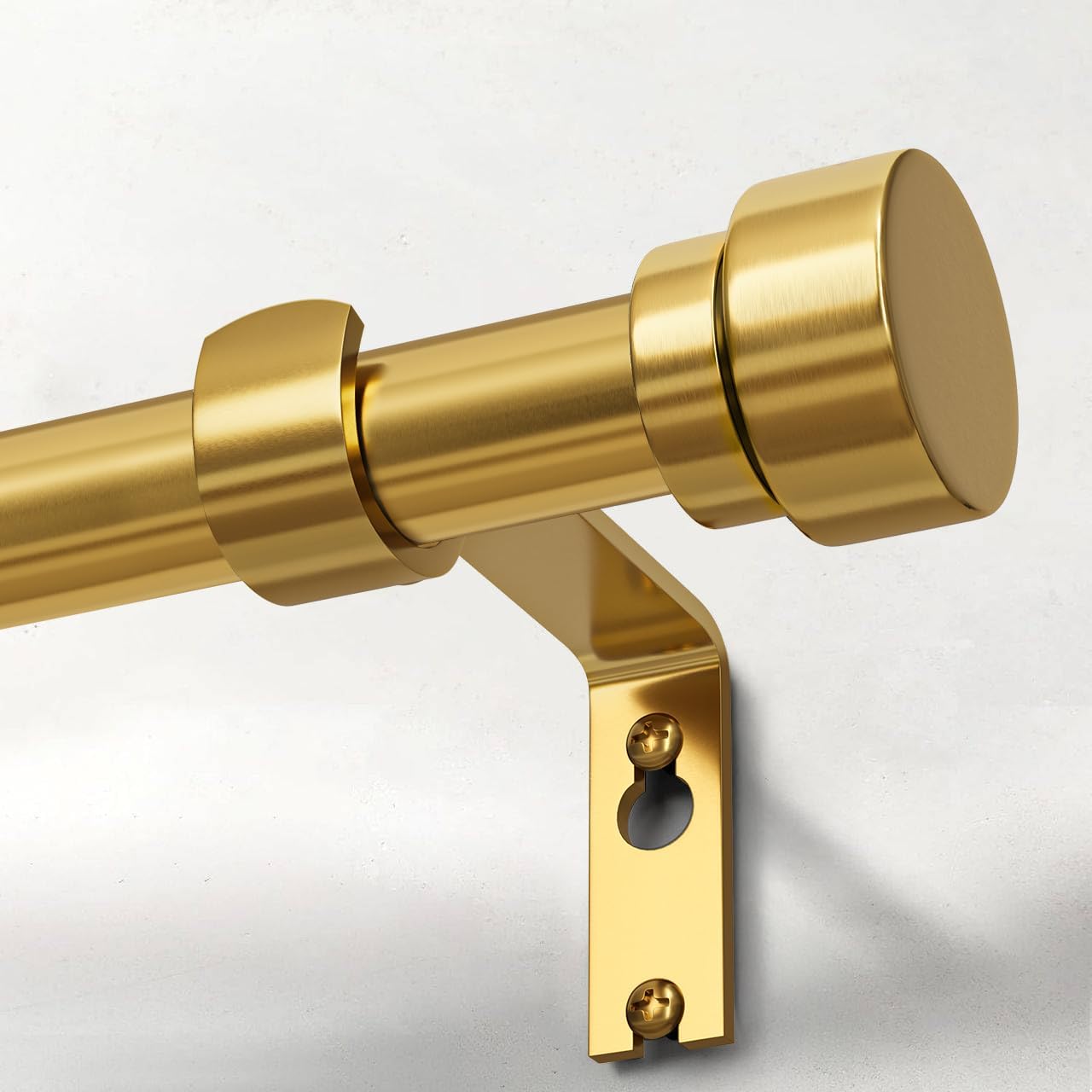Modern Gold Curtain Rods Adjustable 72 to 144 Inches Heavy Duty