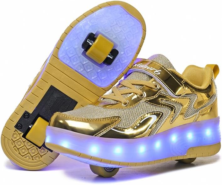 Wooowyet LED Roller Skate Shoes for Kids with Light Up Wheels
