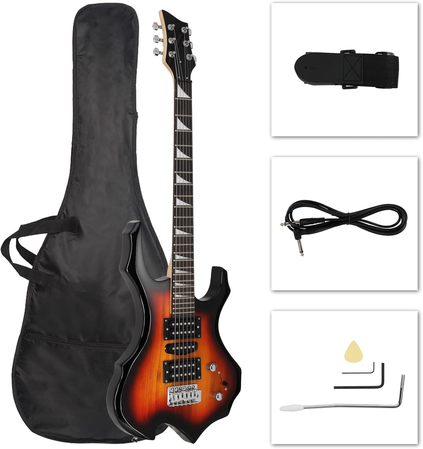 Ktaxon 36 Flame Design Electric Guitar Kit with Accessories