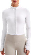 Butterluxe Cropped Athletic Jacket for Women - Slim Full Zip