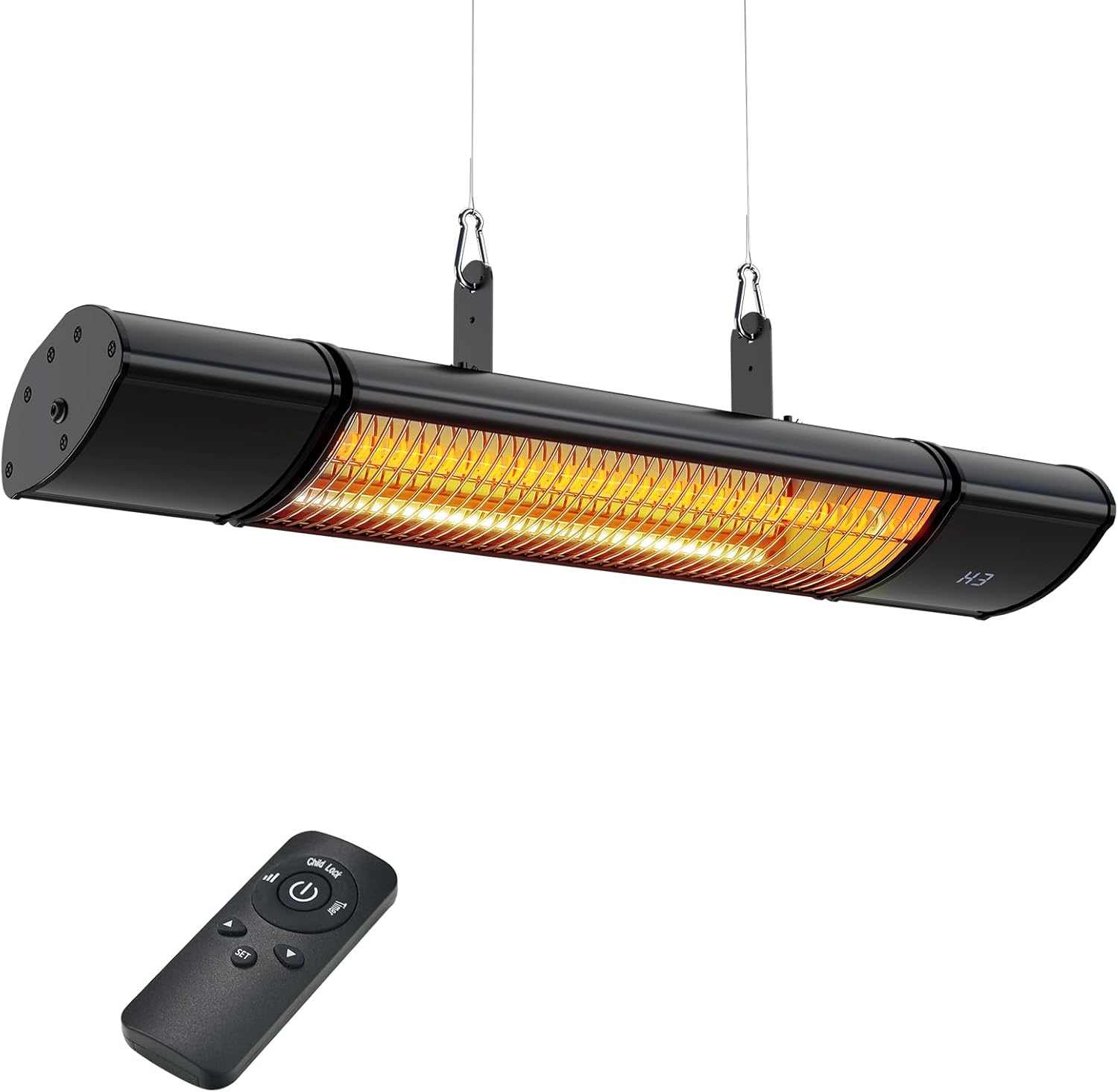 Electric Hanging Patio Heater with Remote Control for Outdoors