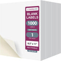 Full Page Labels 8.5 x 11 - White Shipping Labels, 1000 Pack