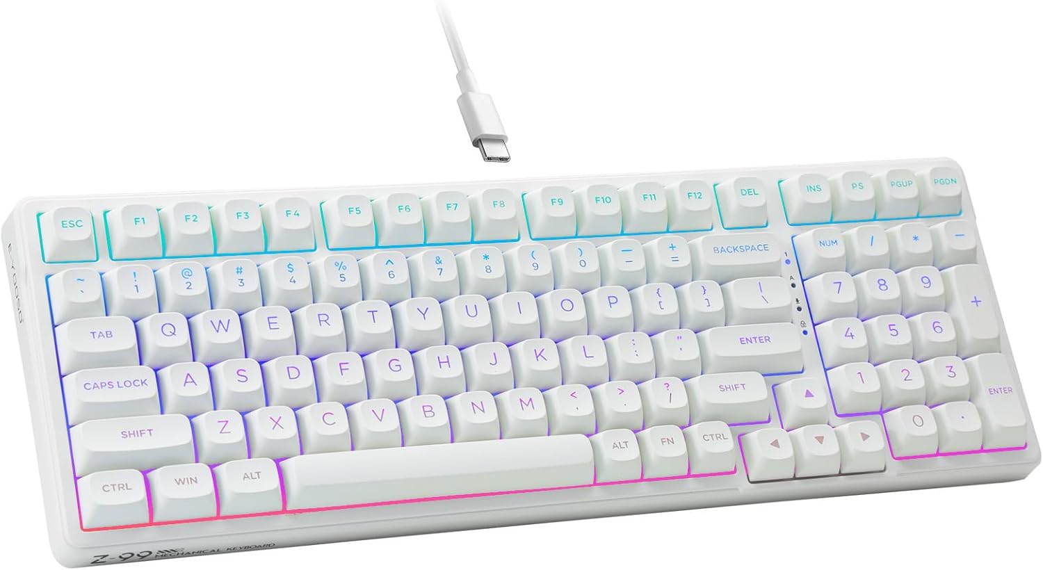 HUO JI Creamy Mechanical Keyboard: Hot Swappable, Pre-lubed Linear Switches