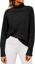 Yousify Womens Ribbed Mock Neck Batwing Sleeve Sweater - Cozy Fit as