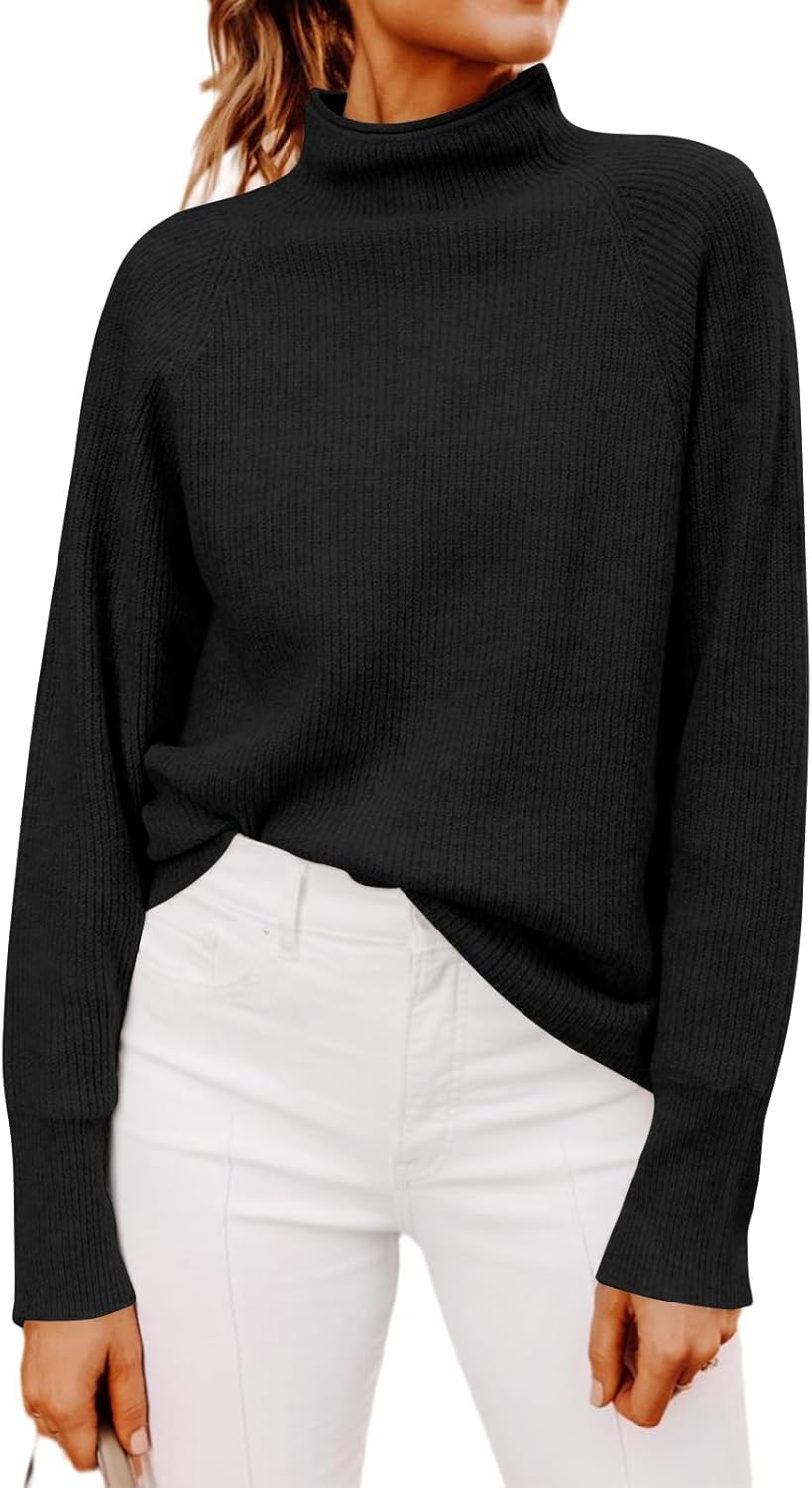 Yousify Womens Ribbed Mock Neck Batwing Sleeve Sweater Review