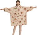 Qeils Wearable Blanket Hoodie for Women - Cozy Sherpa Pullover