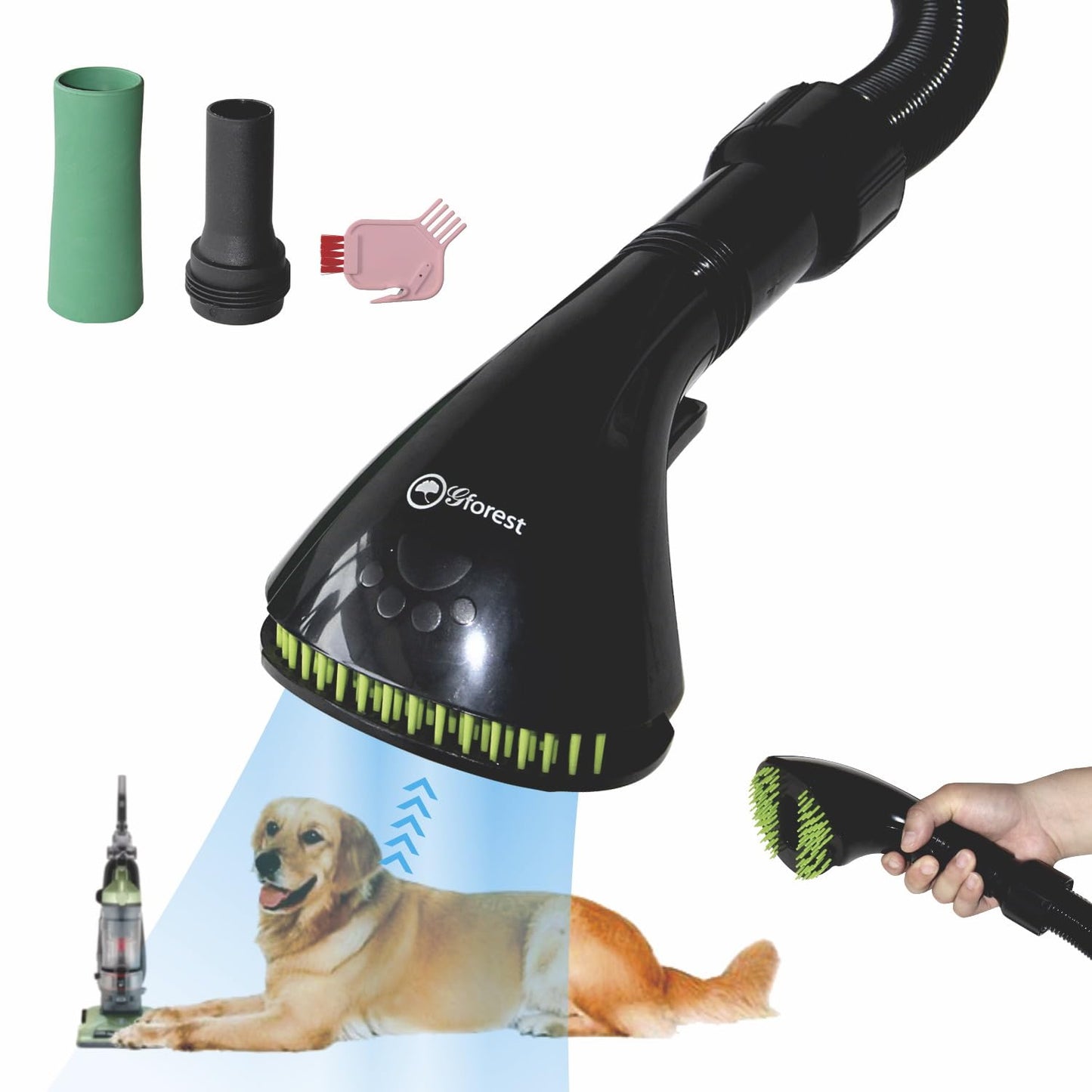 Shed-Free Pet Grooming Attachment - Works with Most Vacuums! Gforest