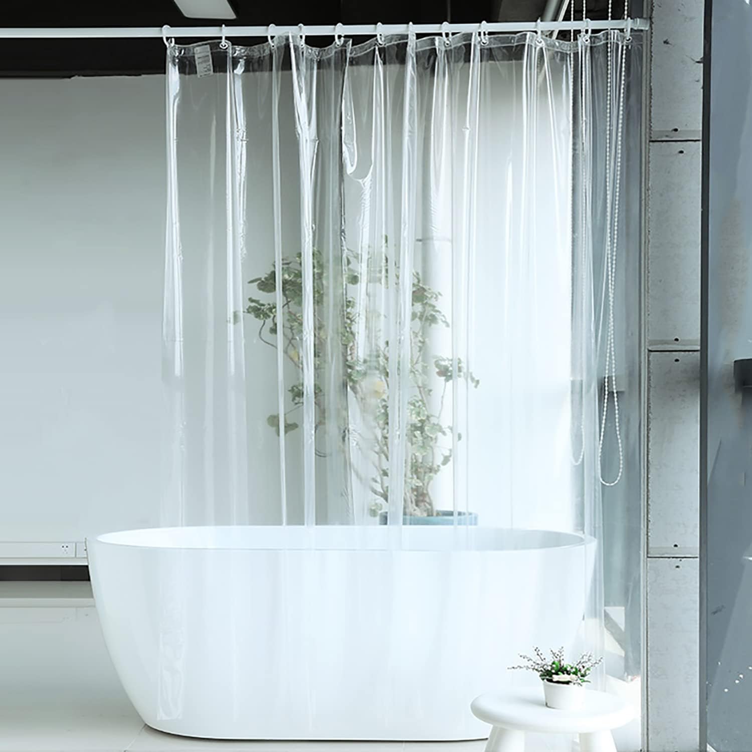 TOBYWEN Clear PEVA Shower Liner 72 x 72