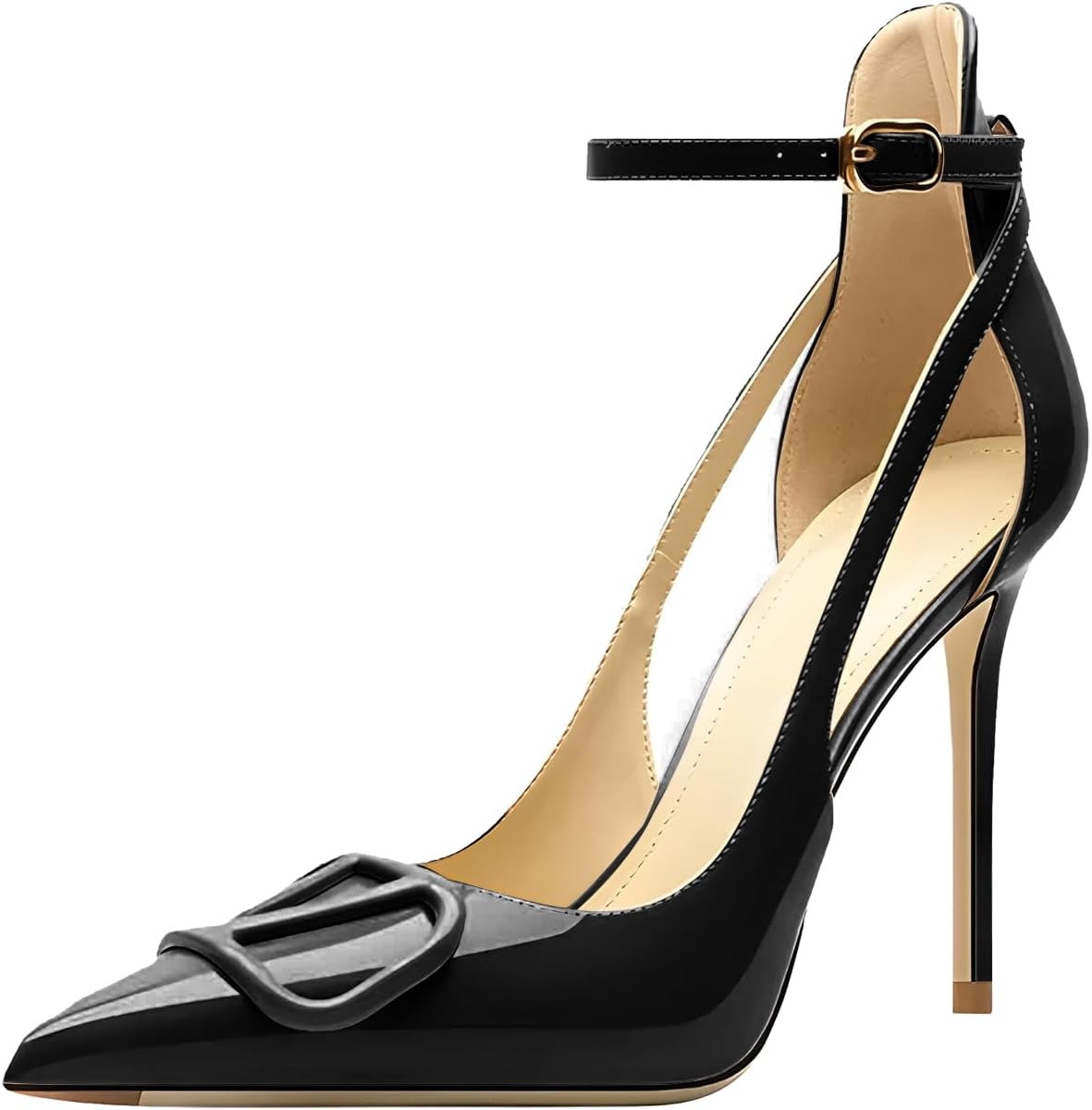 Women's Pointed-Toe Strappy High-Heeled Shoes for Elegance
