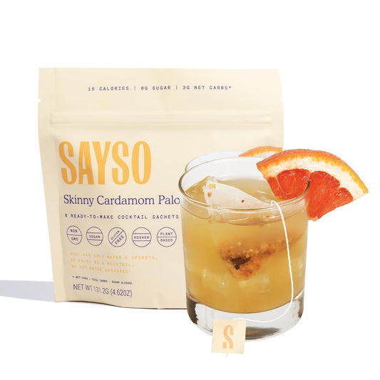 SAYSO Skinny Cardamom Paloma Mixer | Craft Mocktail Perfected | Organic, Gluten-free, 0g Sugar | <15 cal