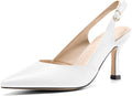 Women's Slingback Kitten Heels Closed Pointed Toe Backless Pumps Shoes