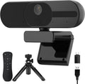 4K Webcam with Speaker and 4 AI Noise-Cancelling Mics - Clear Video