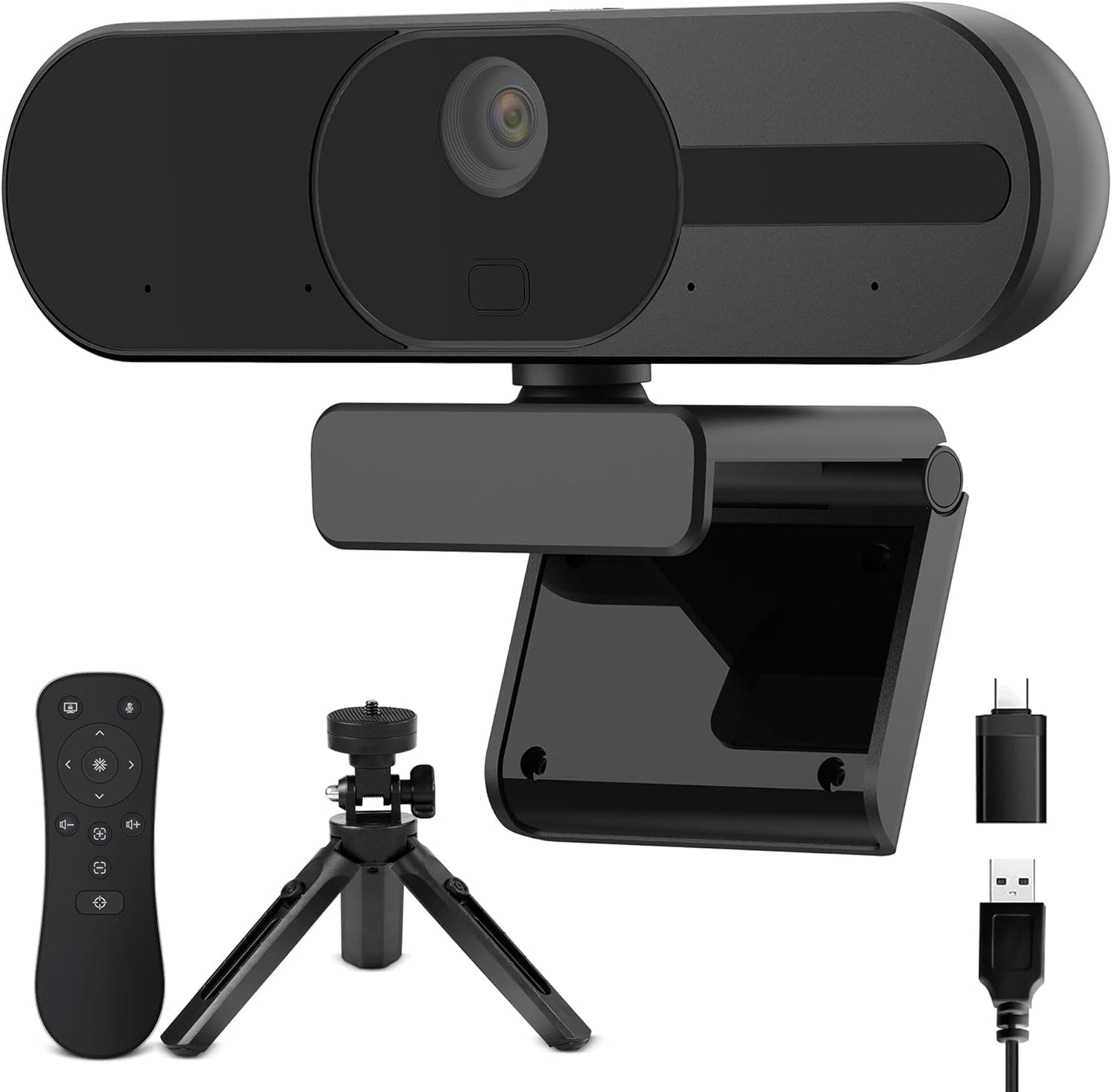 4K Webcam with Speaker and AI Noise-Cancelling Mics for Video Calls