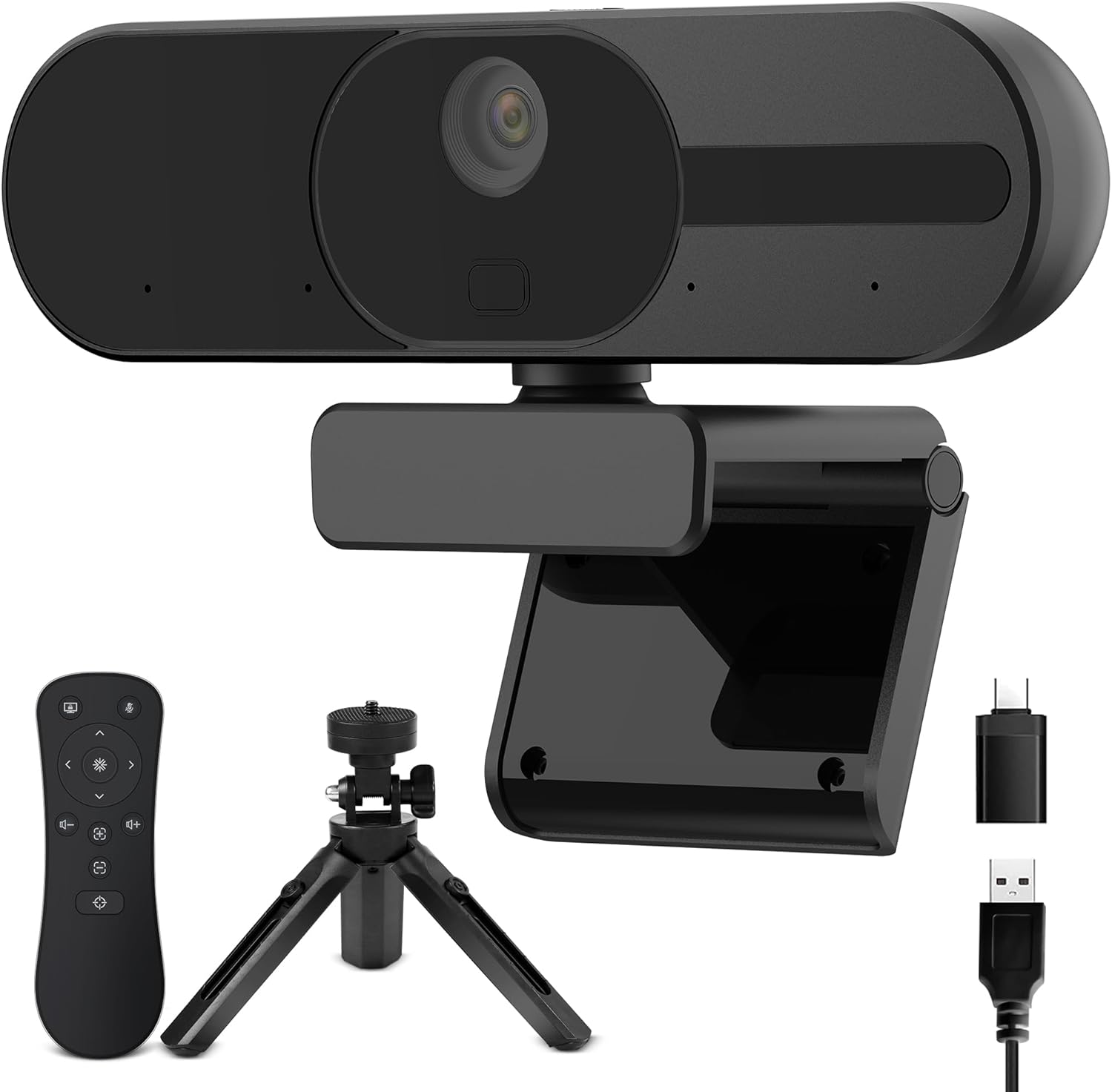 4K Webcam with Speaker and AI Noise-Cancelling Mics for Video Calls