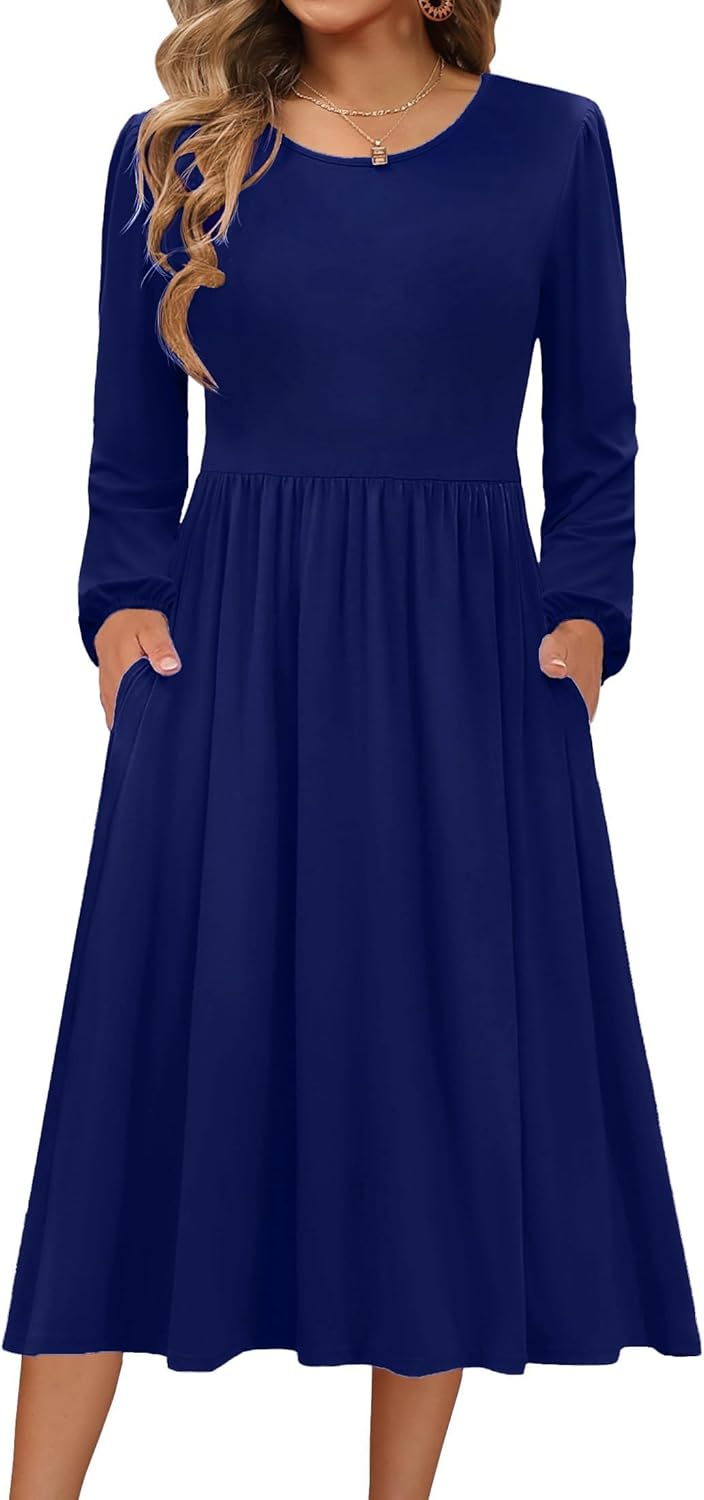 Zeagoo Long Sleeve Dresses for Women with Pockets and Style