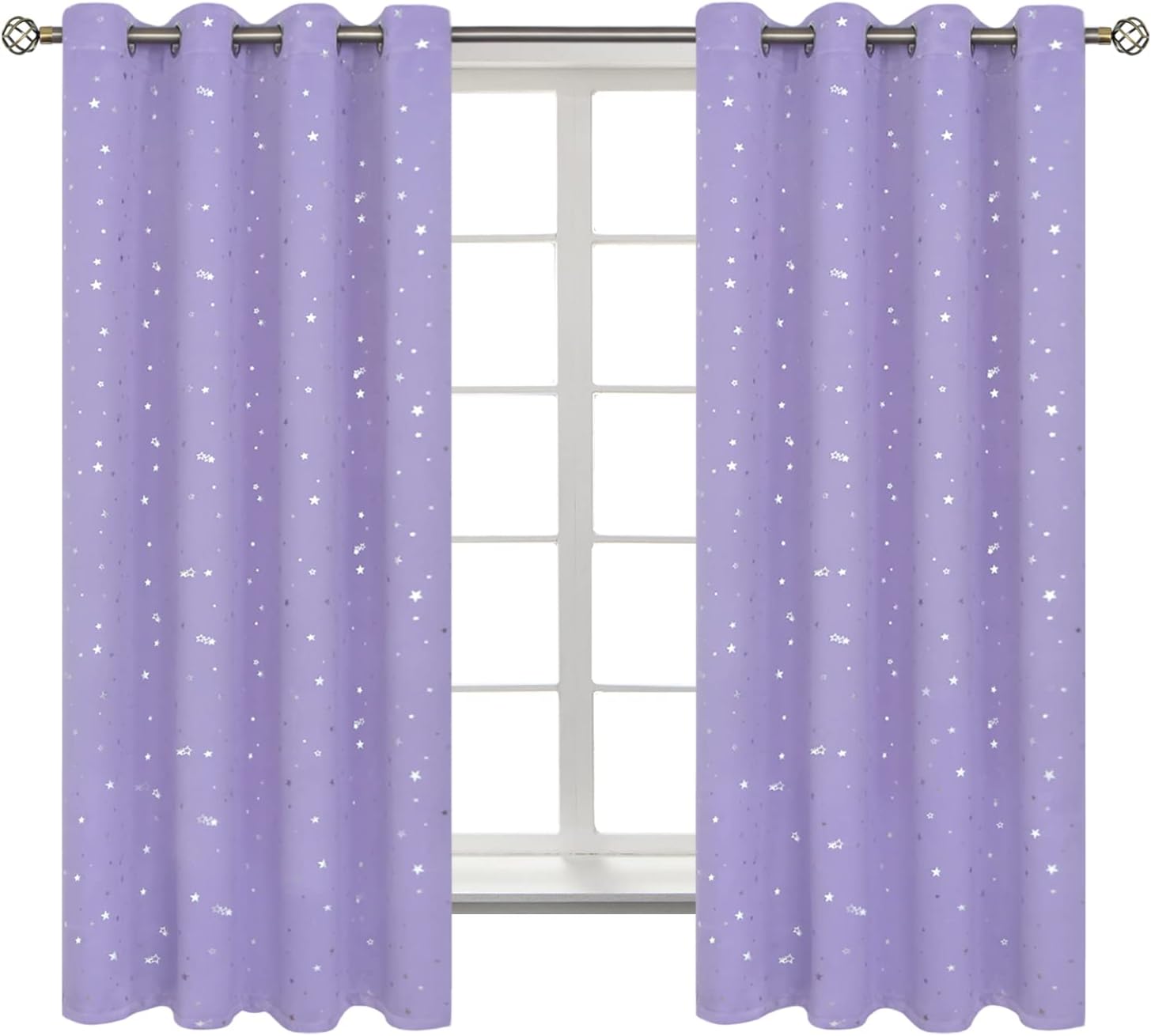 BGment Star Room Darkening Curtains for Kids Bedroom Decor