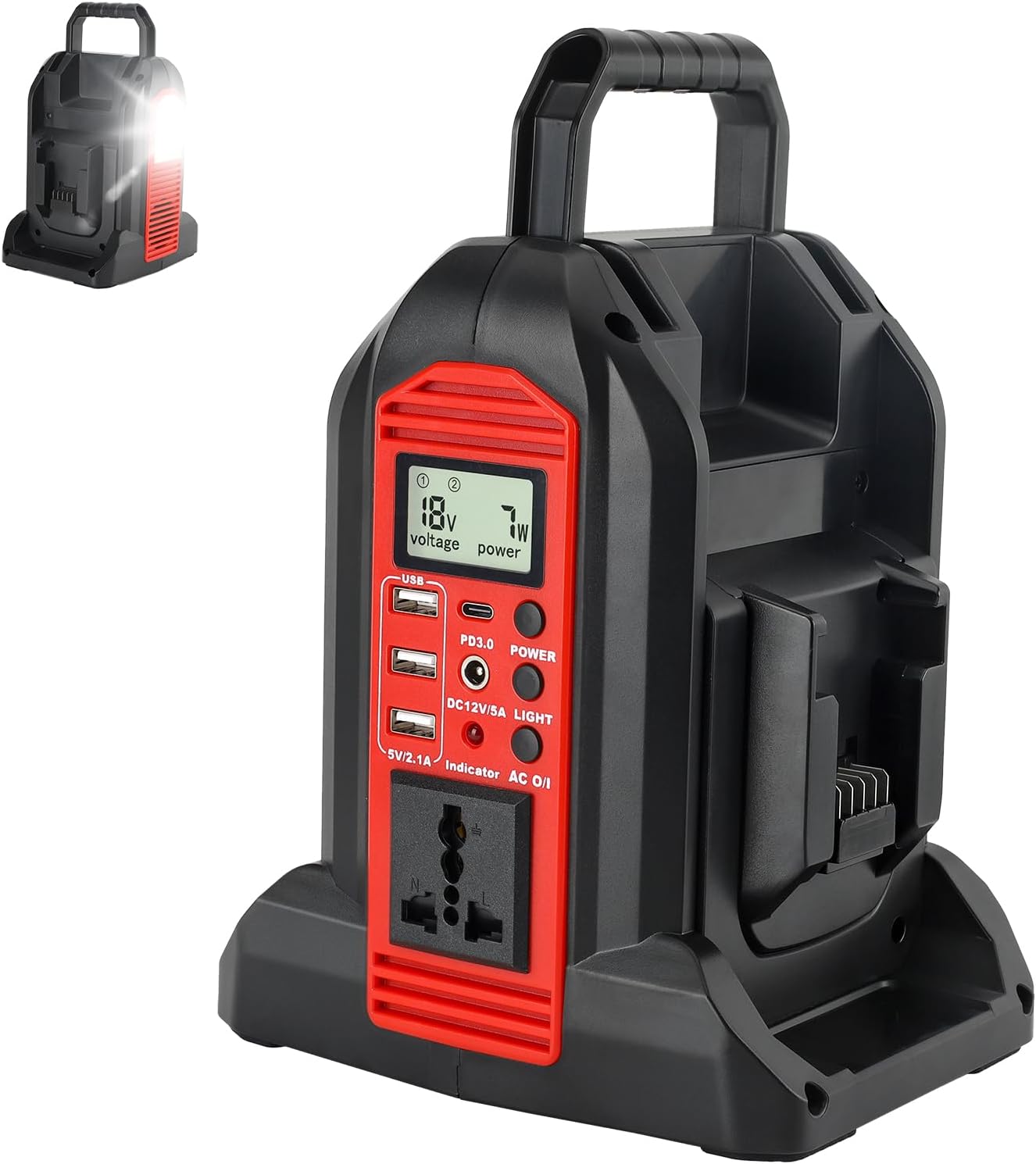 Portable Power Inverter for Milwaukee 18V Battery