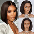 Bob Wig Human Hair 13x4 HD Transparent Lace Front Bob Wig - Natural