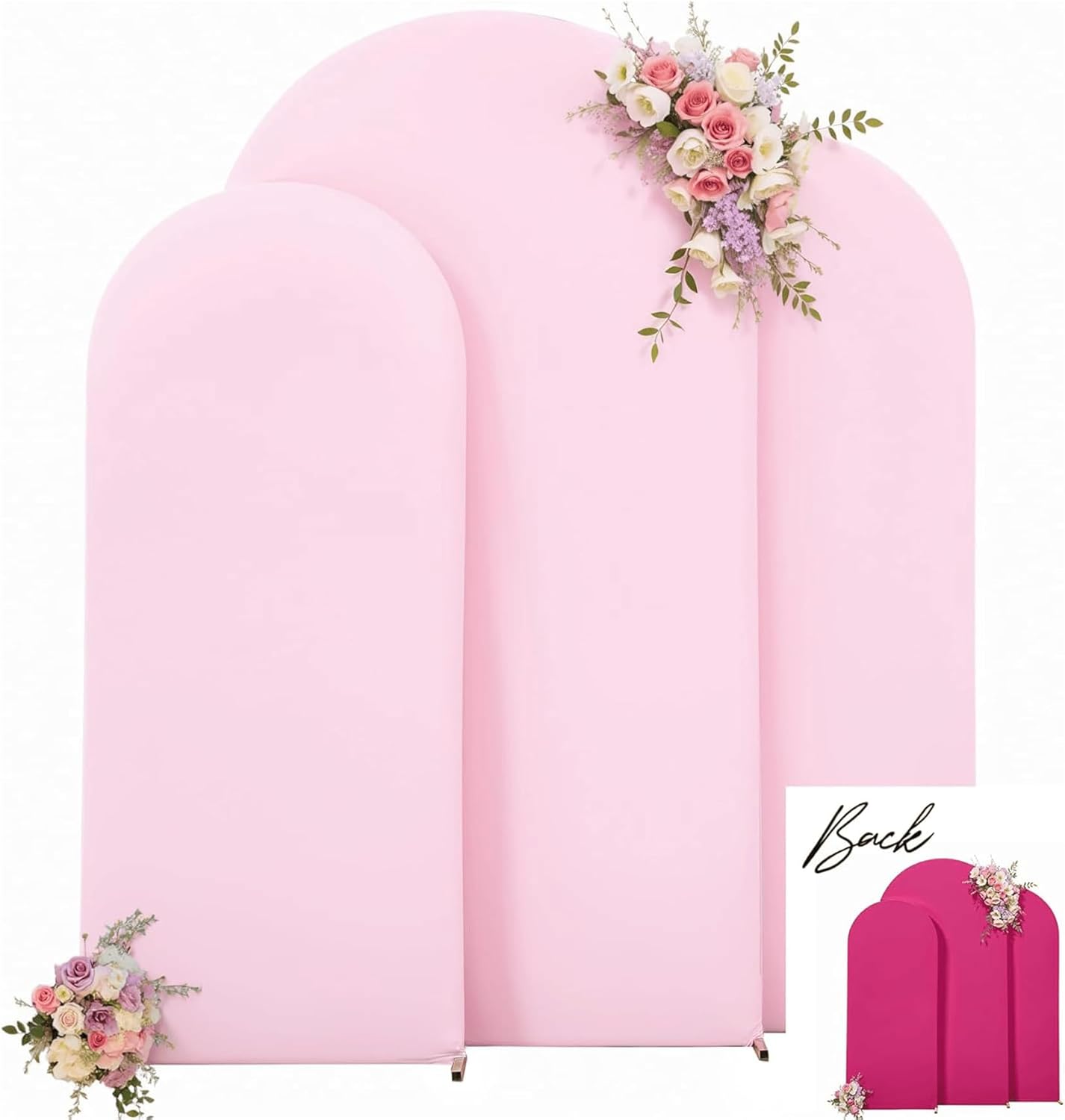 Set of 3 Premium Stretchy Spandex Arch Backdrop Covers