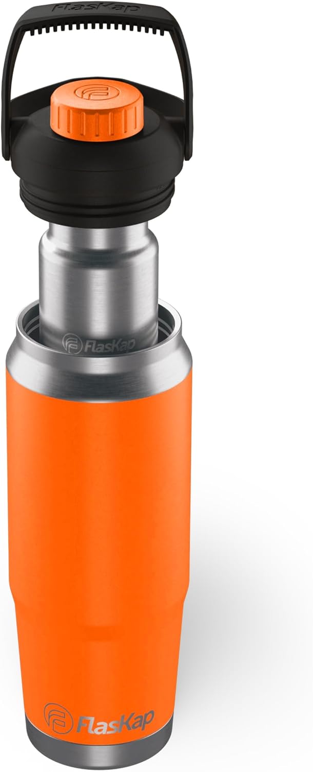 Flaskap FreePour System: Versatile 6oz Tumbler & 26oz Bottle