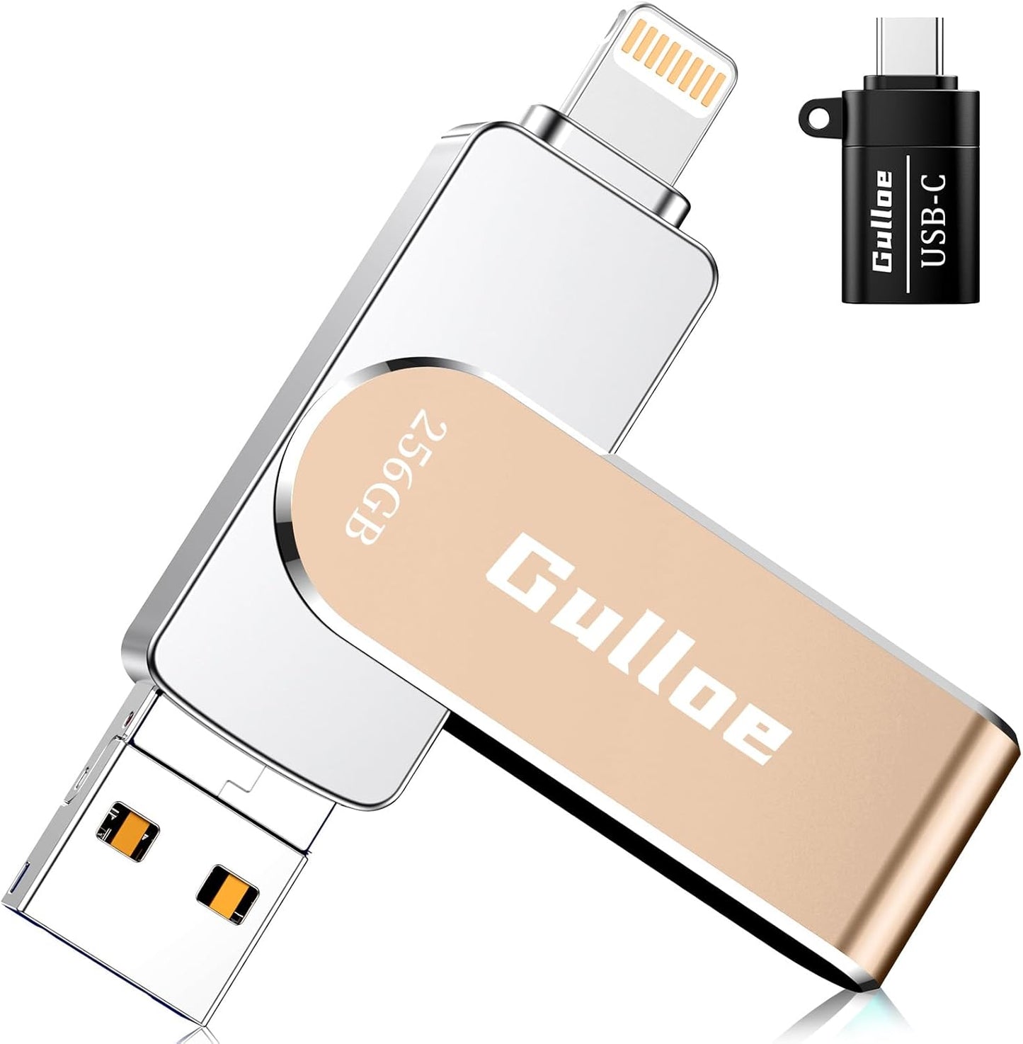 Gulloe 256GB iPhone Flash Drive - Instant Photo Backup