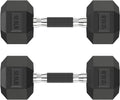 Hex Dumbbell Set Pair 12.5 lb - Rubber Encased Strength Weights