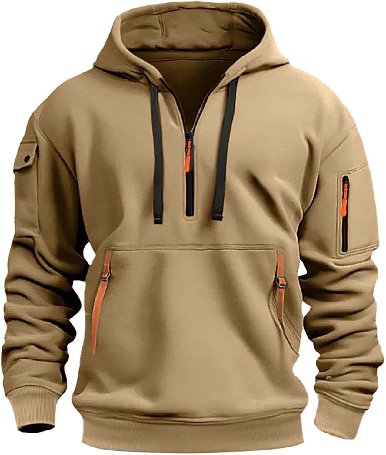 Vintage Quarter Zip Men's Hoodie - Tactical Style! 