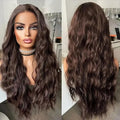 Long Wavy Brown Lace Front Wig 24in - Natural Hairline
