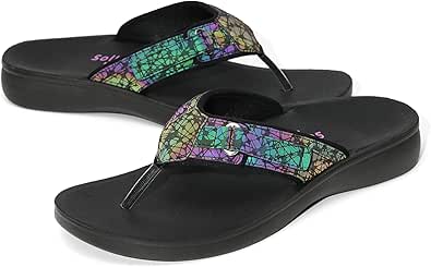 SOLLBEAM Womens Orthotic Comfort Flip Flops with Arch Support