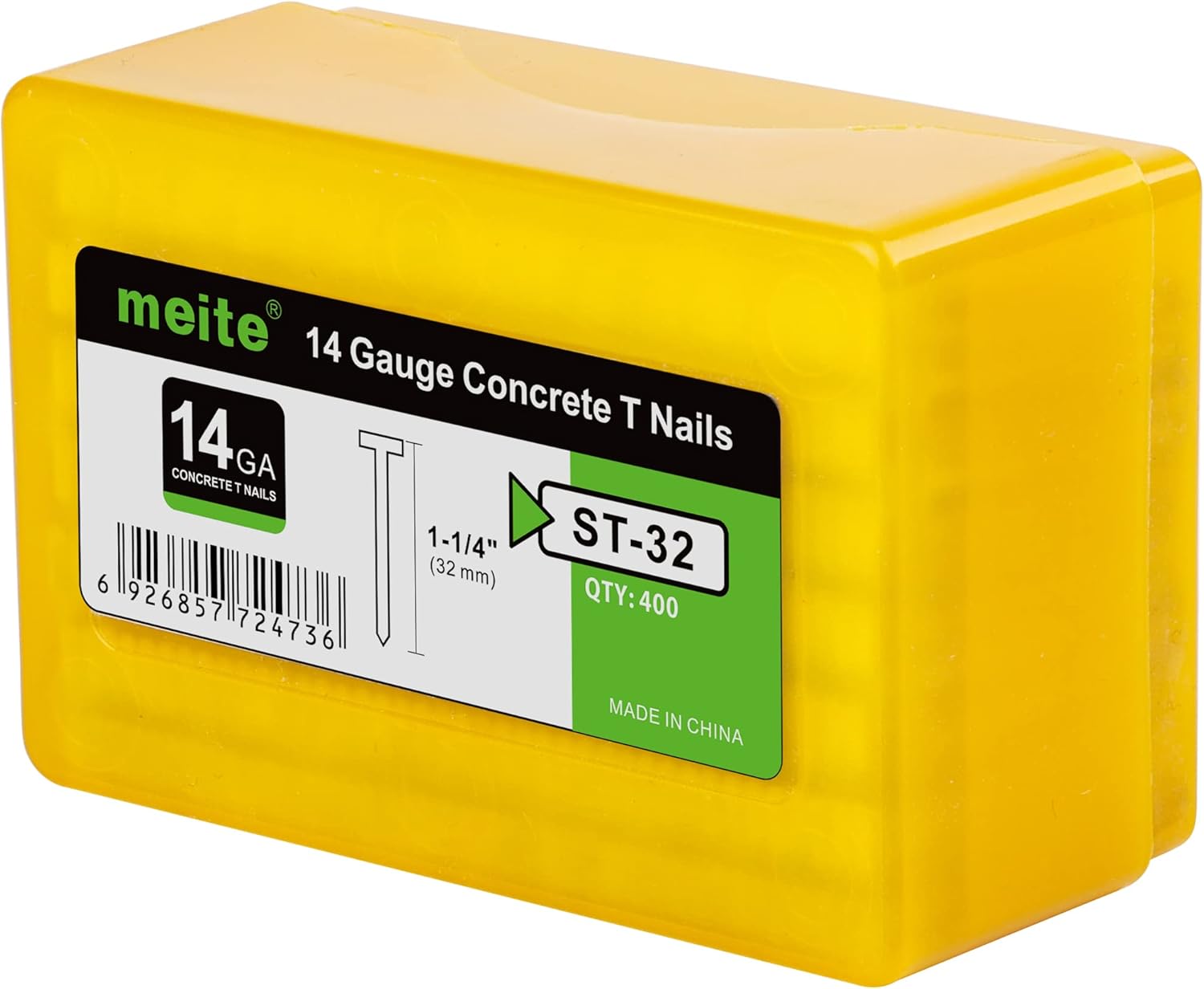 meite 14 Gauge Concrete Nails 1-1/4 Inch for Nailer Guns