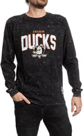 Toronto Maple Leafs Mens Navy Acid Wash Long Sleeve Shirt