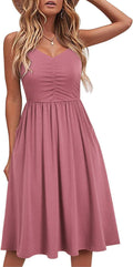 Casual Dresses for Women Sleeveless Cotton A Line Sundress POCKETS