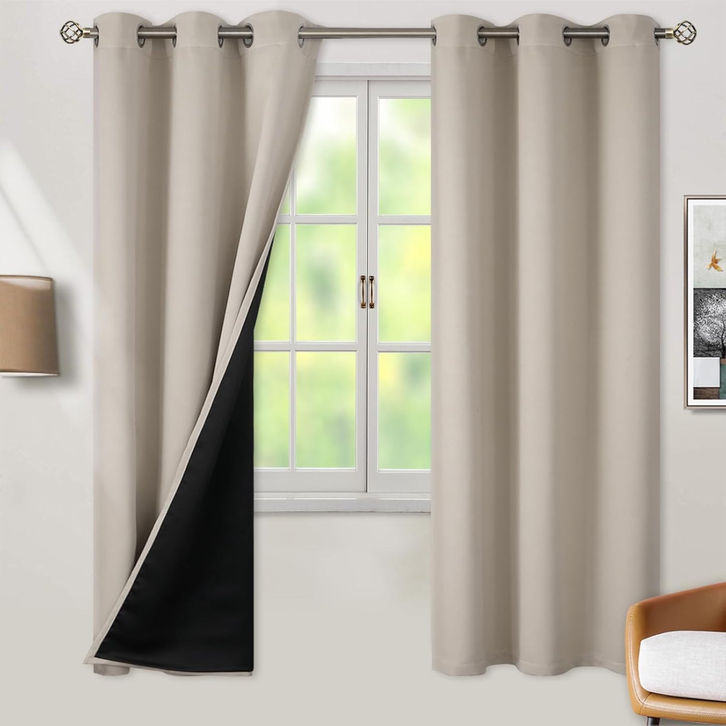 BGment Thermal Insulated Blackout Curtains for Bedroom 42x72