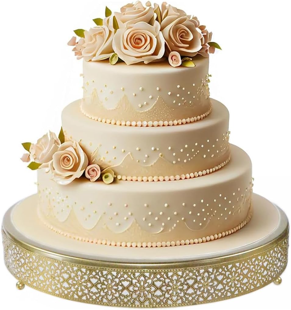 Large Gold Cake Stand for Weddings and Parties - 16 in Display
