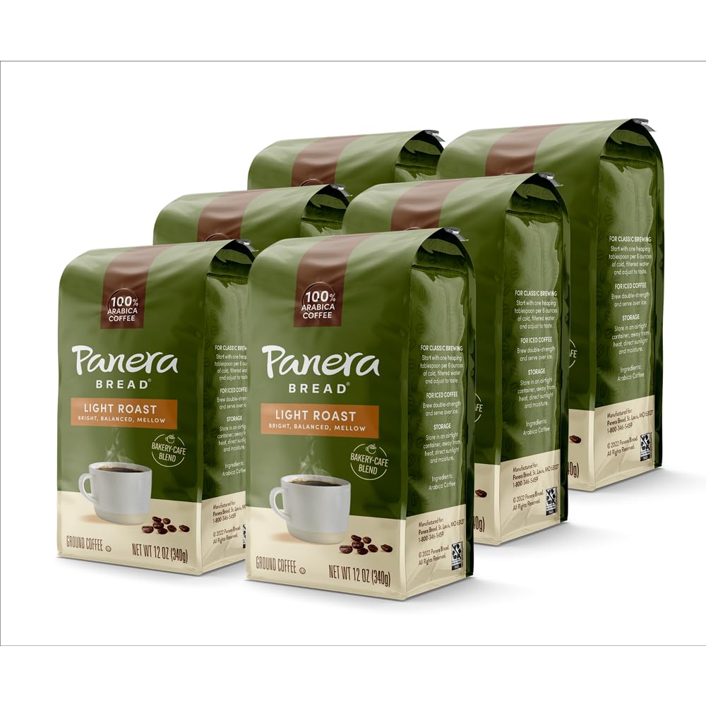 Panera Light Roast Ground Coffee 100 Percent Arabica 12oz Pack