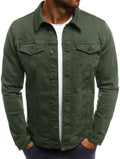 LONGBIDA Men's Casual Classic Denim Jacket Slim Fit - Lightweight