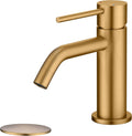 Brushed Brass Bathroom Faucet Single Handle Single Hole - Durable